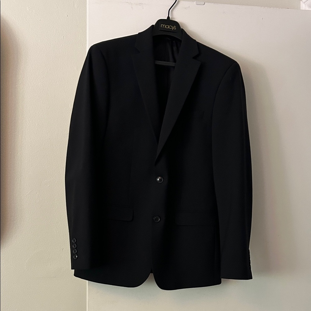 Men's Black Suit Blazer - Classic Two-Button